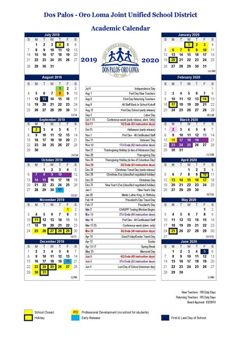 Loma Linda Academy Calendar